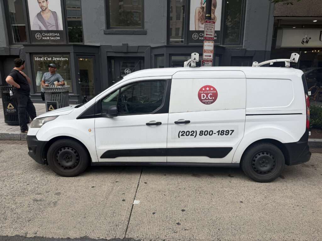 The Locksmith DC Company service van parked in Washington DC.